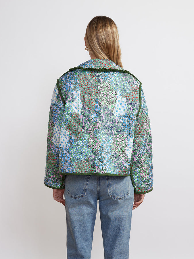 Piper Mixed Floral Quilted Reversible Bed Jacket