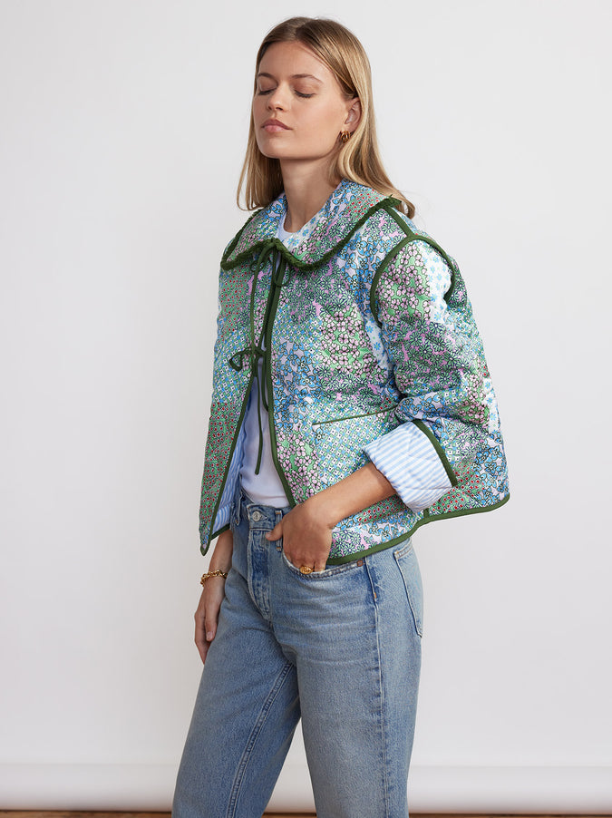 Piper Mixed Floral Quilted Reversible Bed Jacket