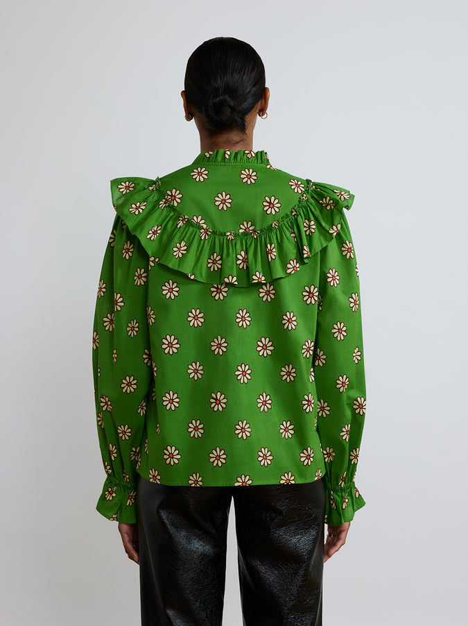 Raya Retro Floral Cotton Voile Shirt by KITRI Studio