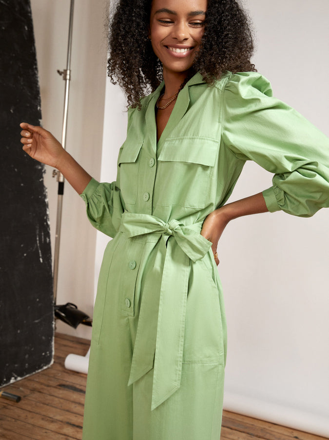 Remi Green Cotton Jumpsuit by KITRI Studio
