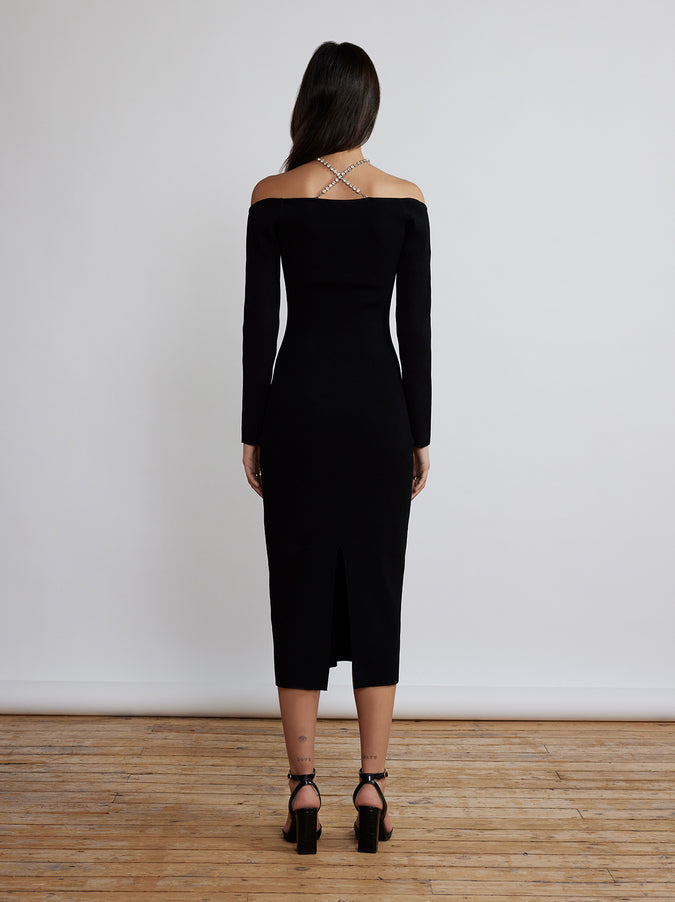 Renee Black Bardot Knit Dress by KITRI Studio