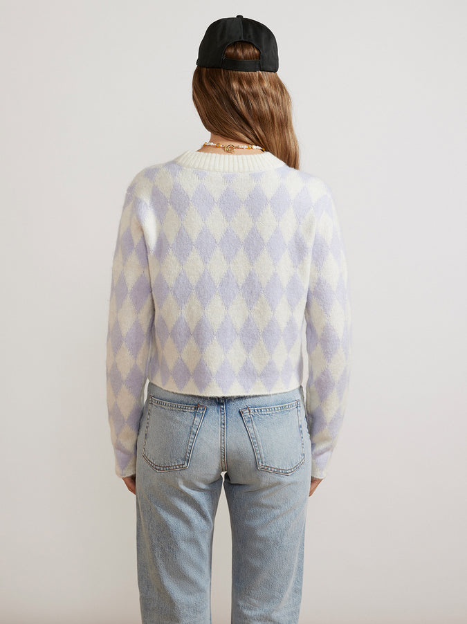 Rory Lilac Diamond Checker Sweater