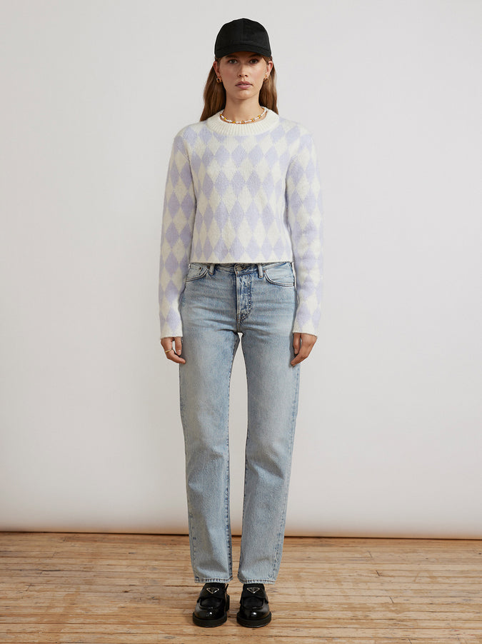 Rory Lilac Diamond Checker Sweater