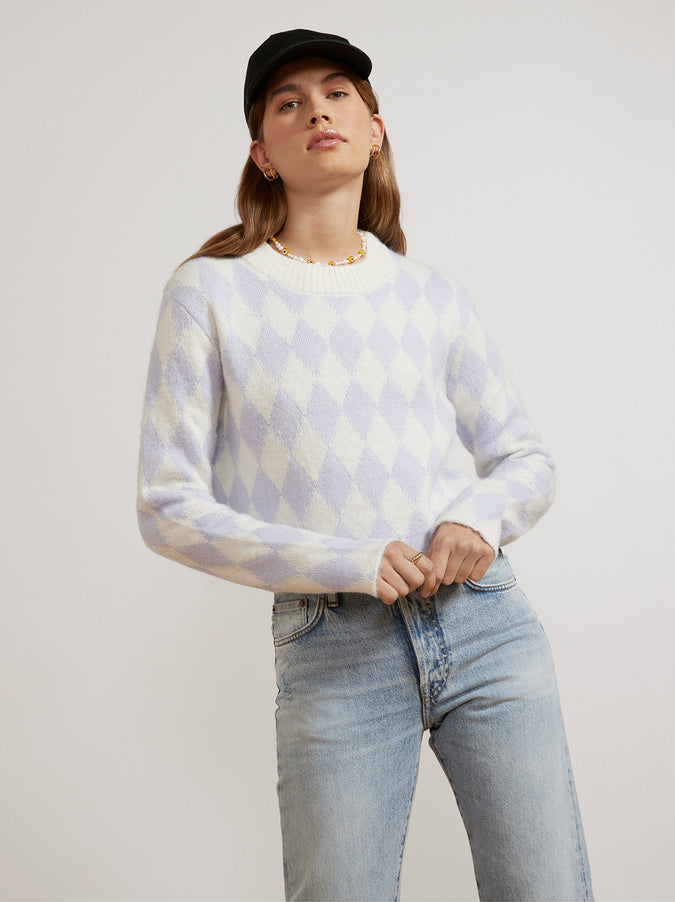 Rory Lilac Diamond Checker Sweater
