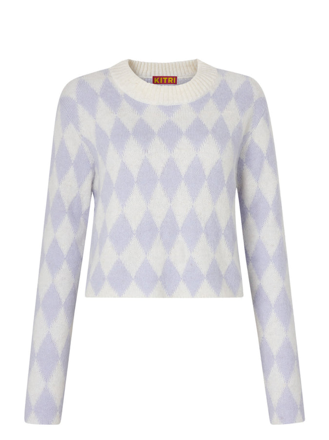 Rory Lilac Diamond Checker Sweater