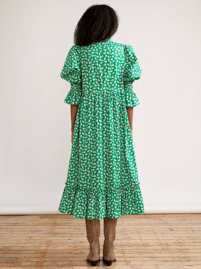 Rosie Green Floral Cotton Midi Dress by KITRI Studio