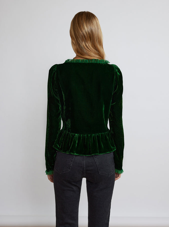 Sabine Green Velvet Top by KITRI Studio