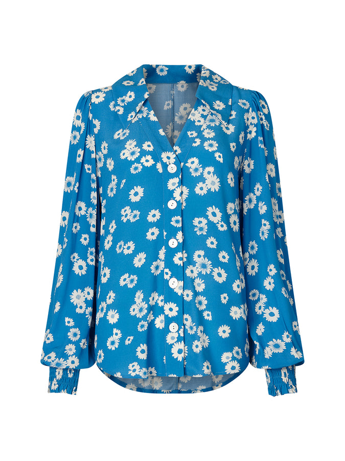Sadie Blue Daisy Print Top