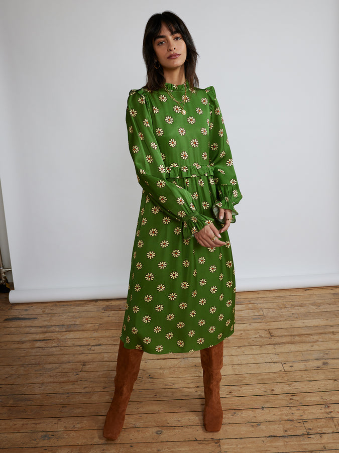 Savannah Retro Floral Midi Dress by KITRI Studio