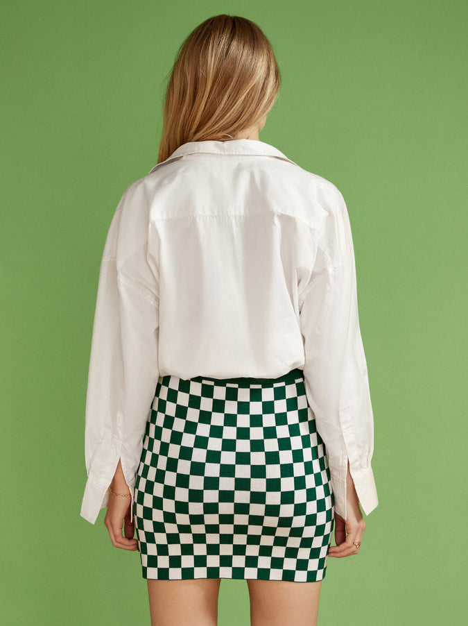 Selena Checker Knitted Mini Skirt by KITRI Studio