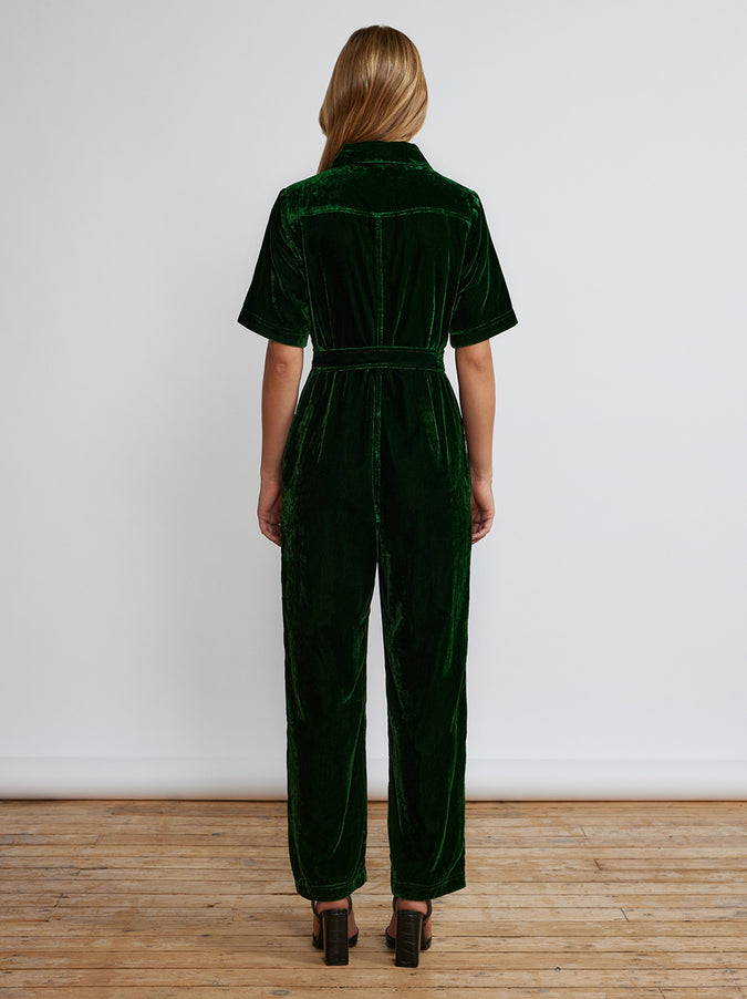 Serena Green Velvet Jumpsuit by KITRI Studio