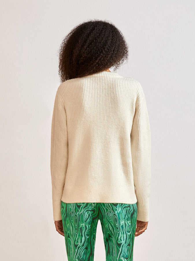 Simone Ivory Cutout Sweater by KITRI Studio