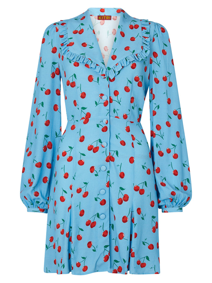 Tabitha Blue Cherry Mini Dress