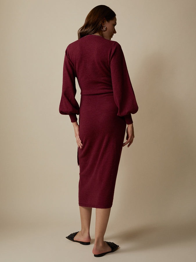 Thea Alpaca Blend Wrap Dress by KITRI Studio
