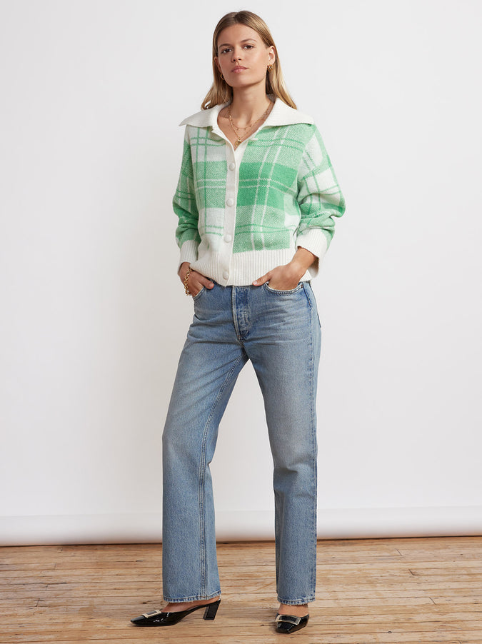 Tilly Green Check Cardigan by KITRI Studio