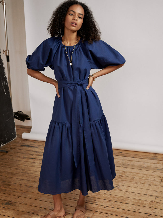 Titiana Navy Smock Dress by KITRI Studio