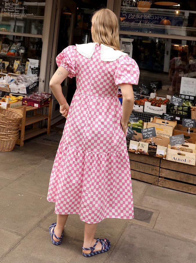 Tracy Pink Checker Dress by KITRI Studio