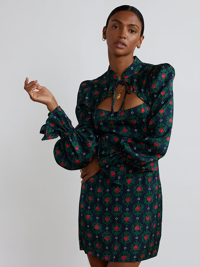 Valentina Navy Heart Mini Dress by KITRI Studio
