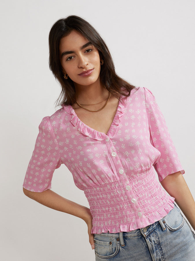 Valerie Pink Floral Top