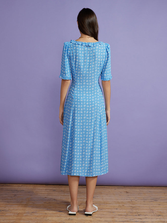 Violette Blue Floral Tea Dress