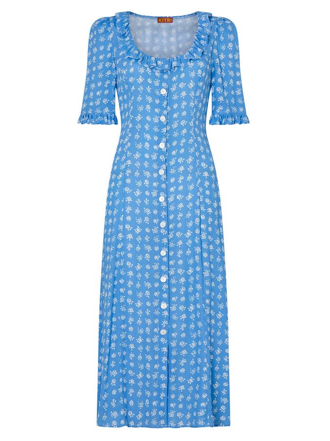 Violette Blue Floral Tea Dress