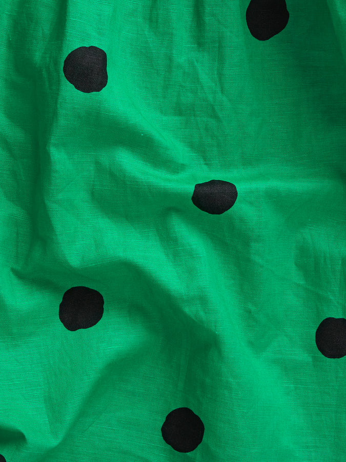Jenny Green Polka Dot Linen Dress