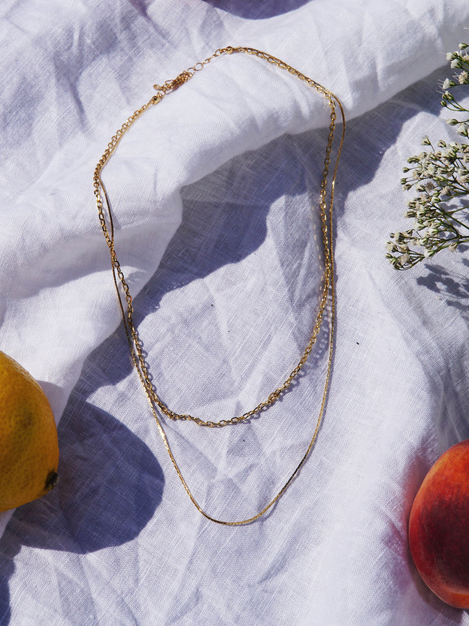 Gold and Pearl Necklace Set