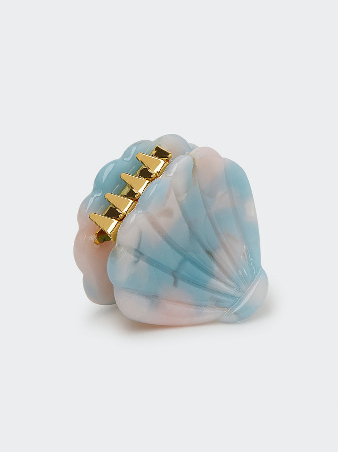 Mini Sky Blue Shell Hair Clips