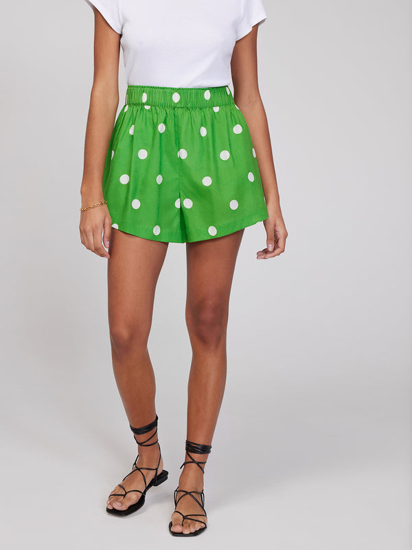 Lena Green Polka Dot Shorts