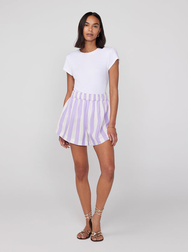 Lena Lilac Stripe Shorts