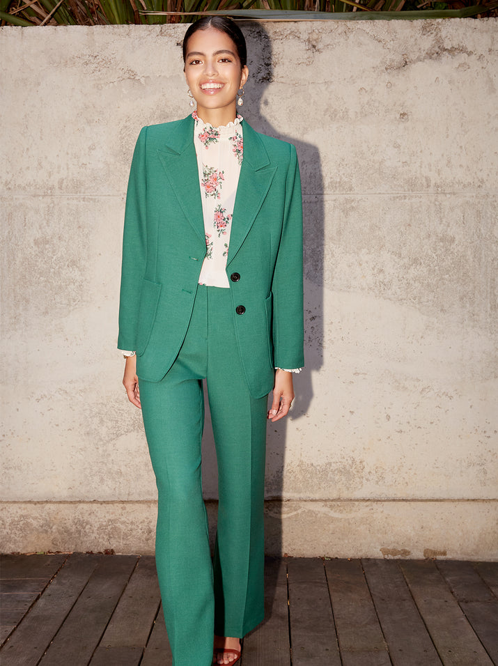  Agnes Green Tailored Trousers by KITRI Studio