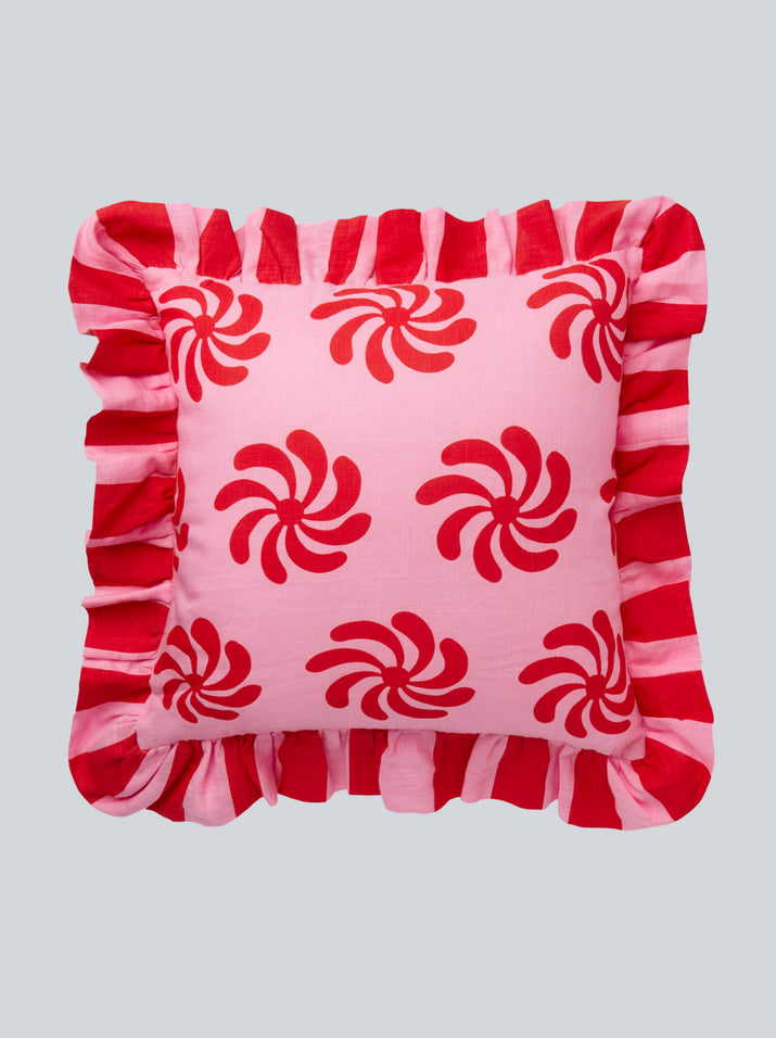 ALB x KITRI Pink Geo Floral Cushion Cover