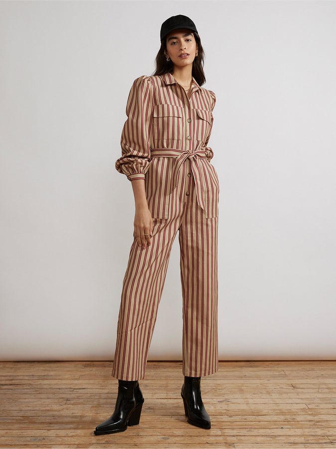 Angie Striped Canvas Jumpsuit