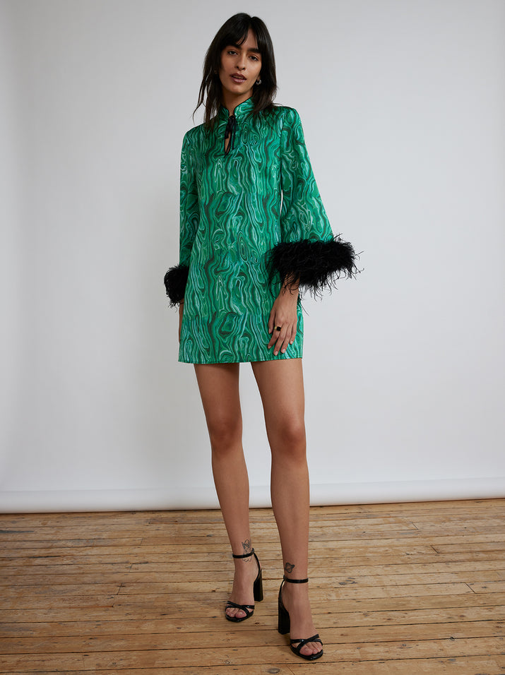 Carlotta Malachite Print Mini Dress by KITRI Studio