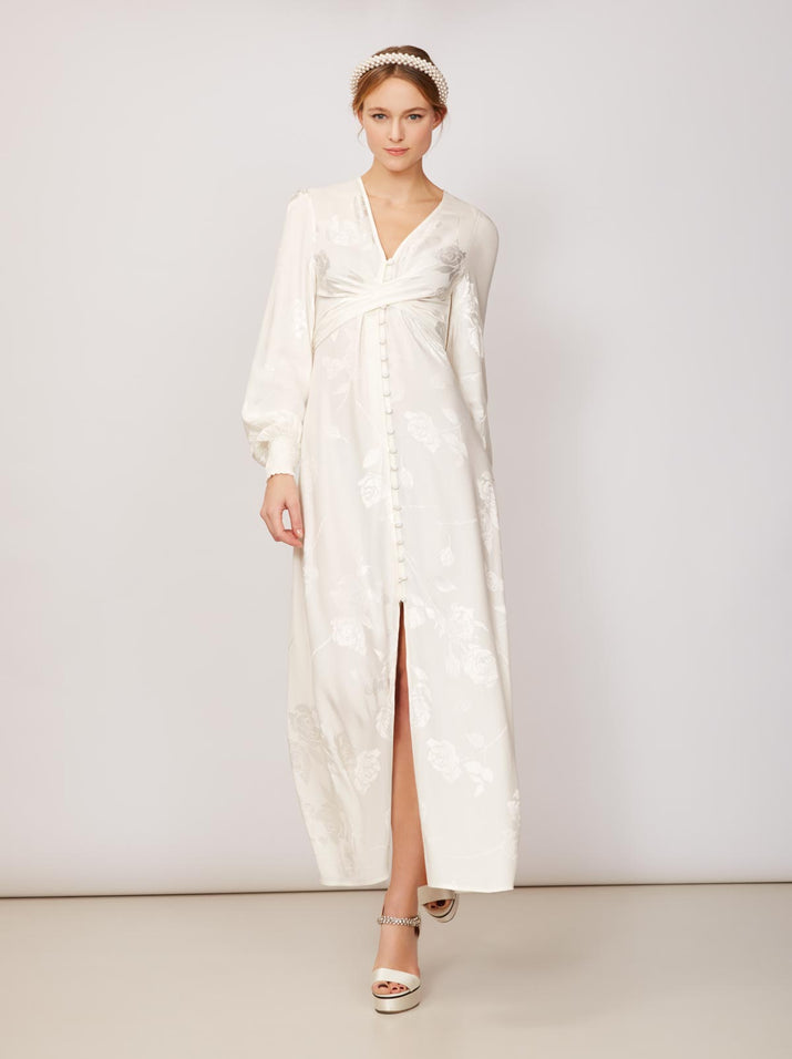 Cassat Rose Jacquard Maxi Dress by KITRI Studio