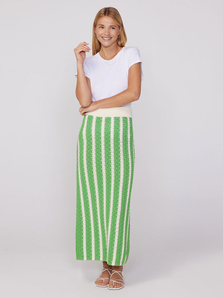 Delphine Green Knit Midi Skirt by KITRI Studio