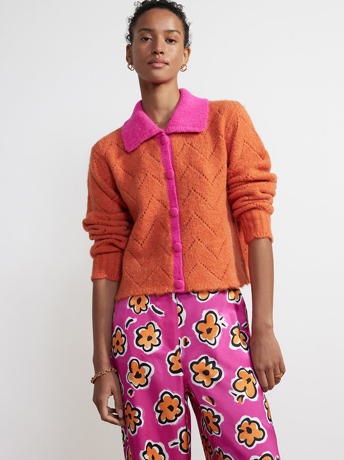 Dolly Orange And Pink Cardigan by KITRI Studio