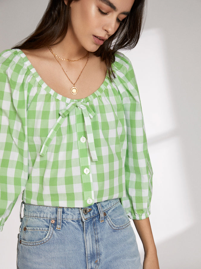 Esther Green Gingham Top by KITRI Studio