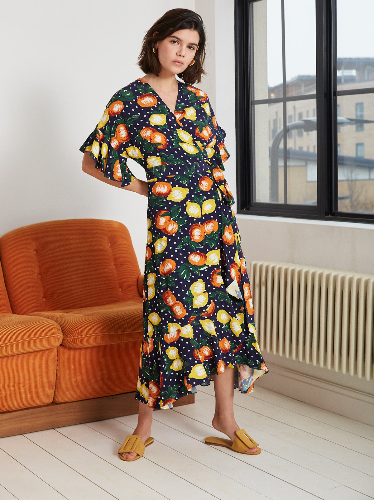 Freya Fruit Print Wrap Dress Women s Wrap Dresses KITRI 47 OFF
