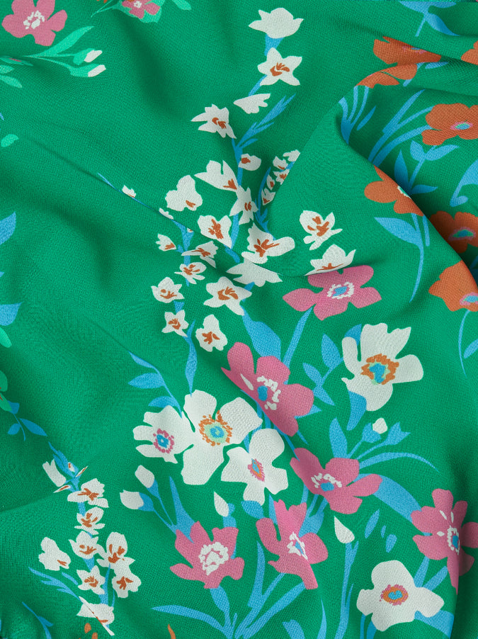 Lauren Green Floral Print Dress | Women's Printed Midi Dresses | KITRI