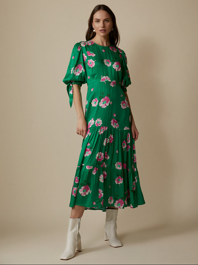 Heather Green Floral Dress by KITRI Studio