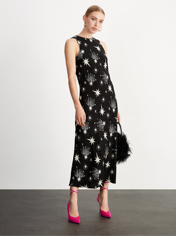 Iris Black Star Print Dress by KITRI Studio 