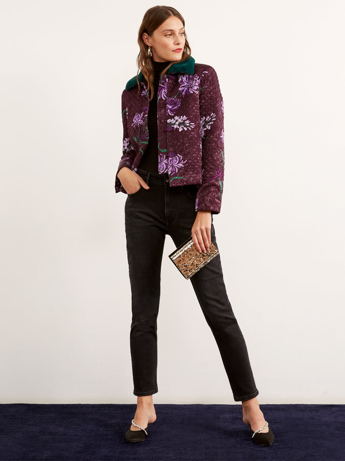 Joelle Purple Quilted Evening Jacket by KITRI Studio