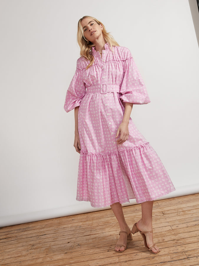 Joni Pink Floral Cotton Dress