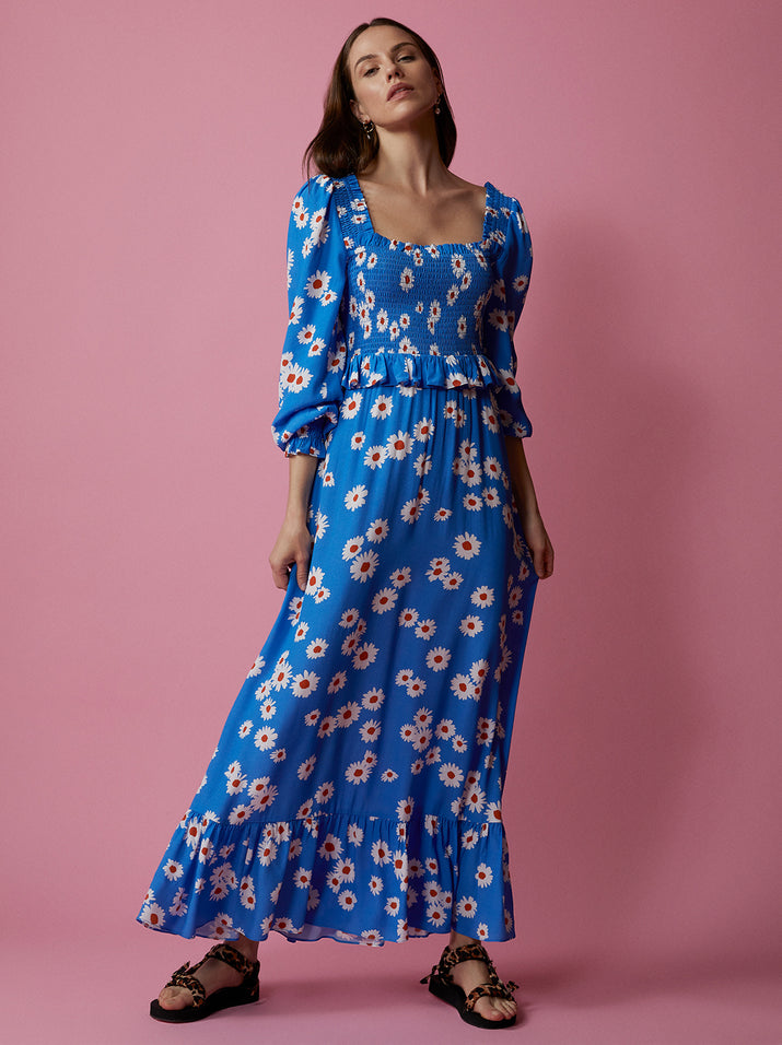 Lauren Blue Daisy Smocked Dress by KITRI Studio