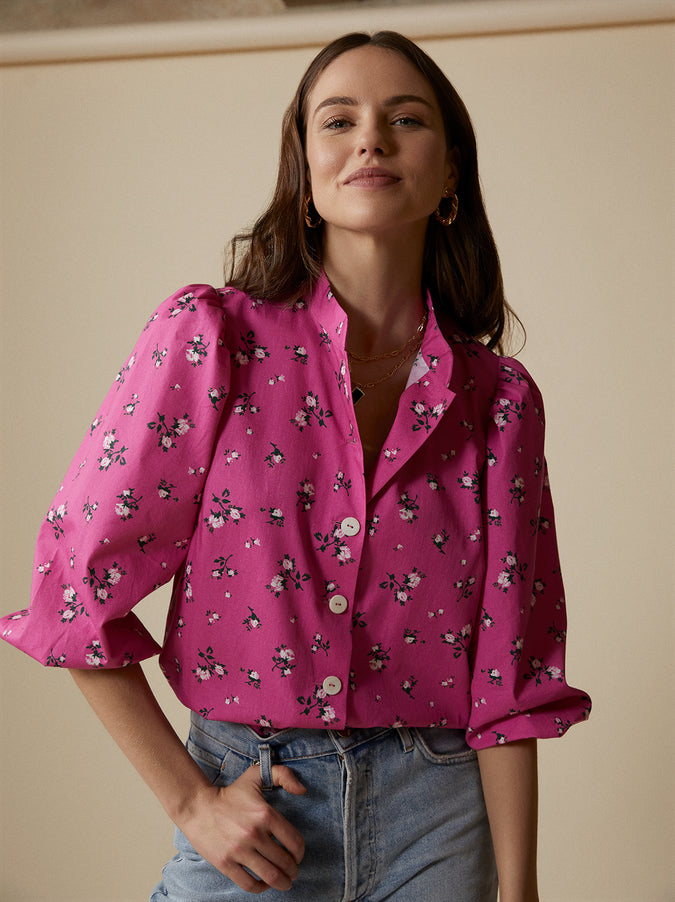 Mabel Pink Floral Cotton Top by KITRI Studio