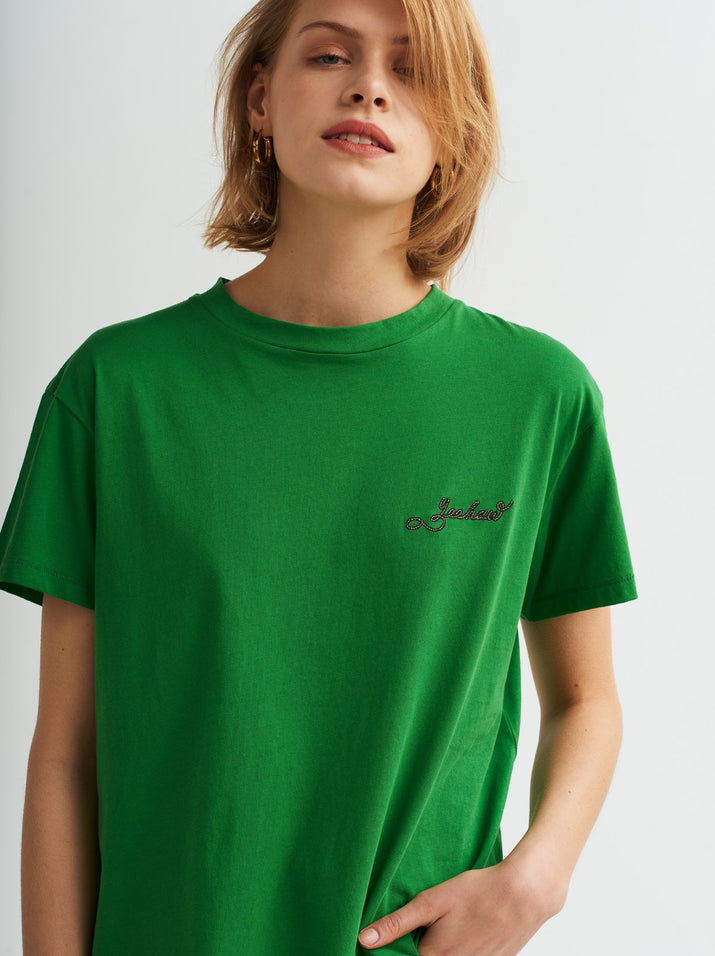 Yeehaw Printed Green Cotton T-shirt by KITRI Studio