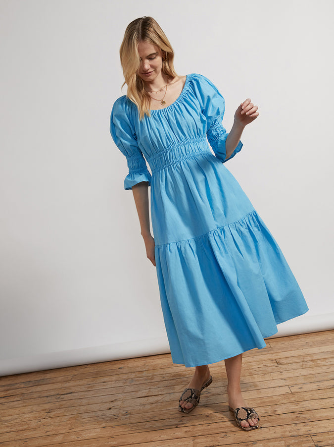 Margot Azure Blue Midi Dress