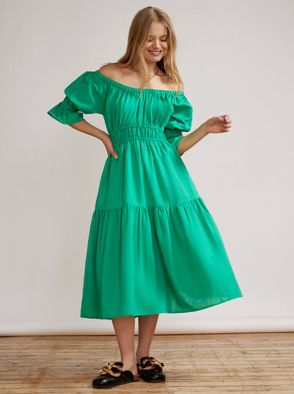 Margot Green Midi Dress by KITRI Studio