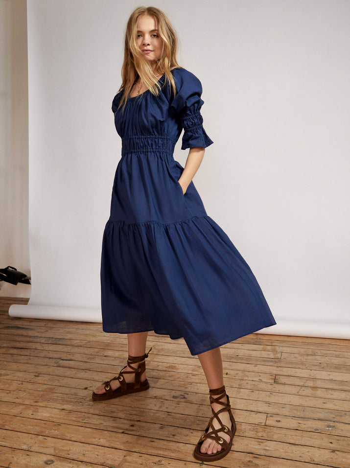 Margot Navy Midi Dress | KITRI Studio